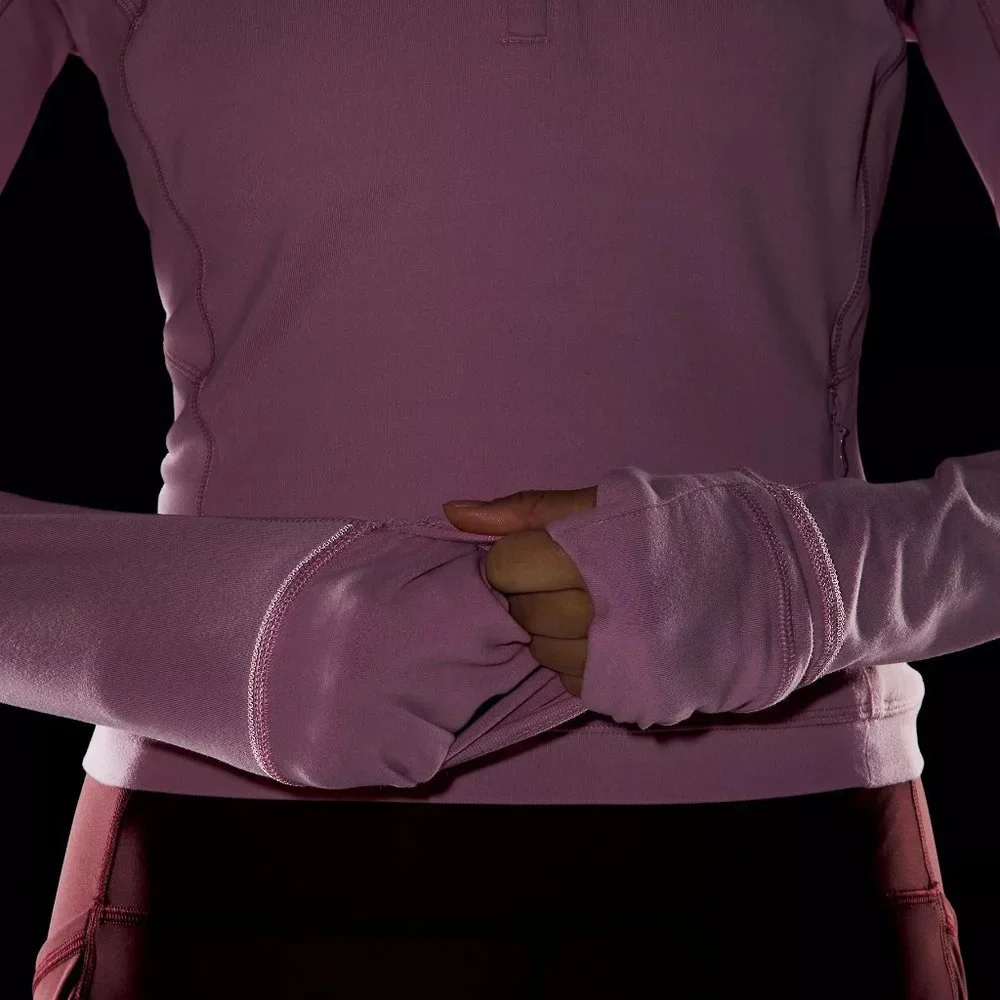 It's Rulu Run Cropped 1/2 Zip (Pink Taupe) - Picture 6 of 10